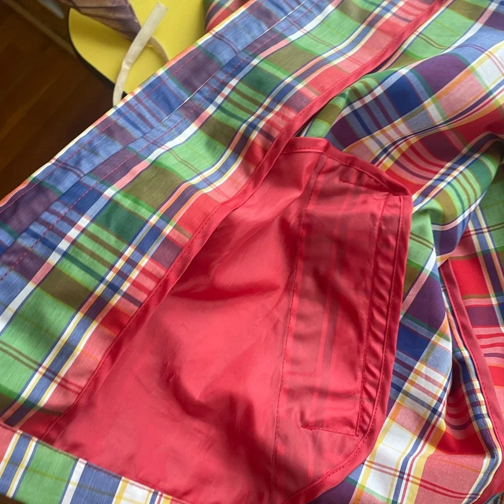 Colorful Plaid Hooded Raincoat Weatherproof Vintage brand XL - Picture 7 of 11